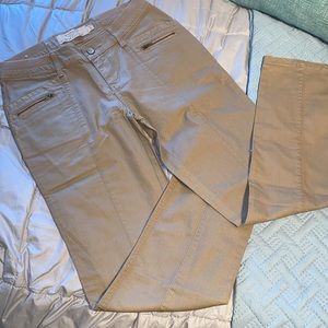 Sonoma mid rise straight leg pants front slant pockets tan 6 petite 6P